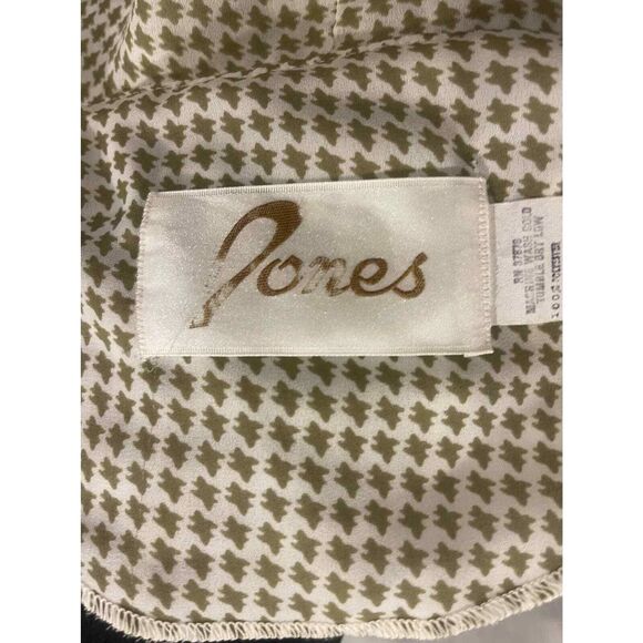 Vintage 80s ladies dress white/tan by Jones size 16 - Picture 7 of 7